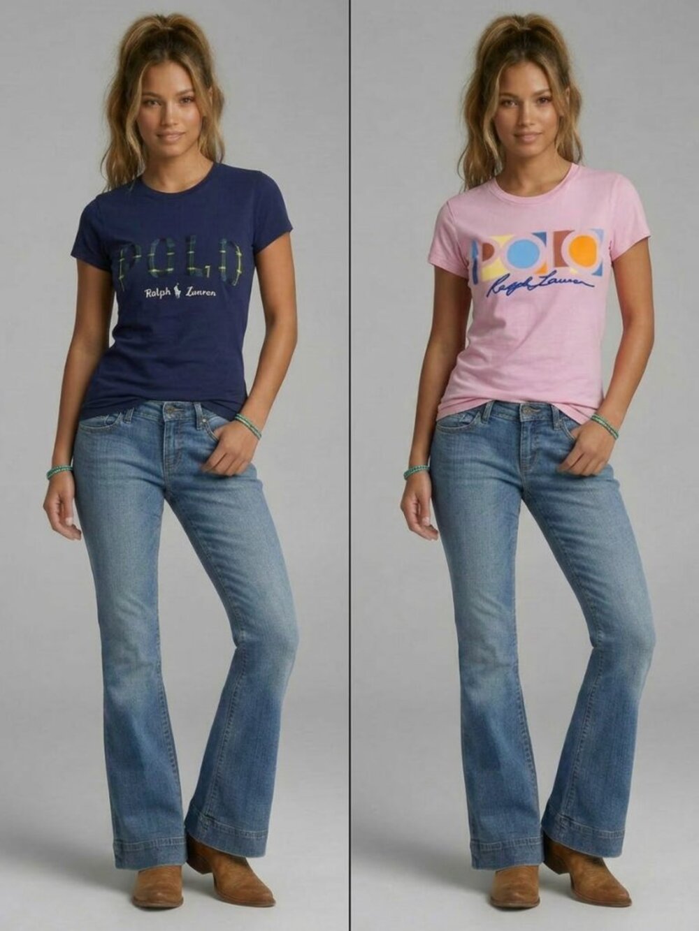 Polo Ralph Lauren 2-pack 100% Cotton T-shirts Pink and Blue Size XS
